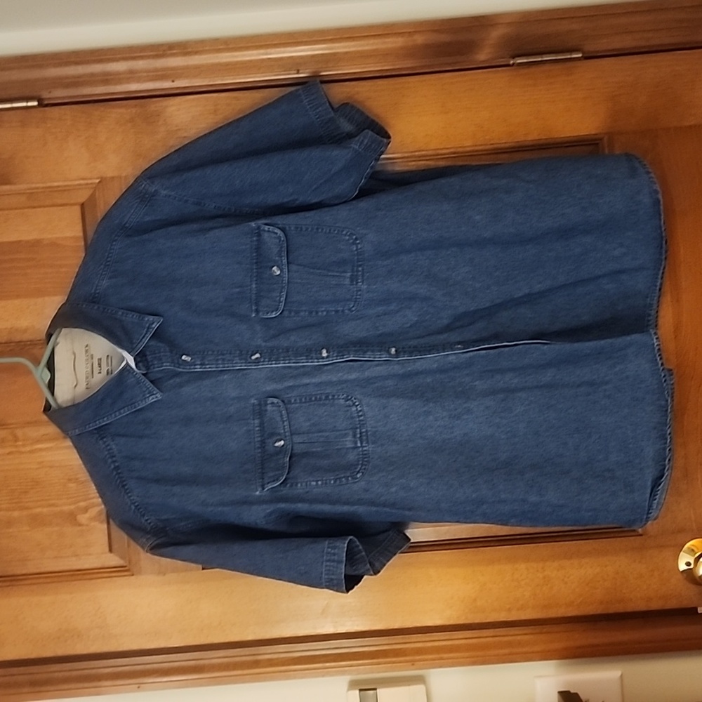 Men's Faded Glory Chambray Denim Button Down Shirt Size XL